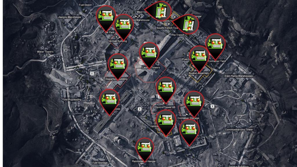 Weapon case locations in Spaceport