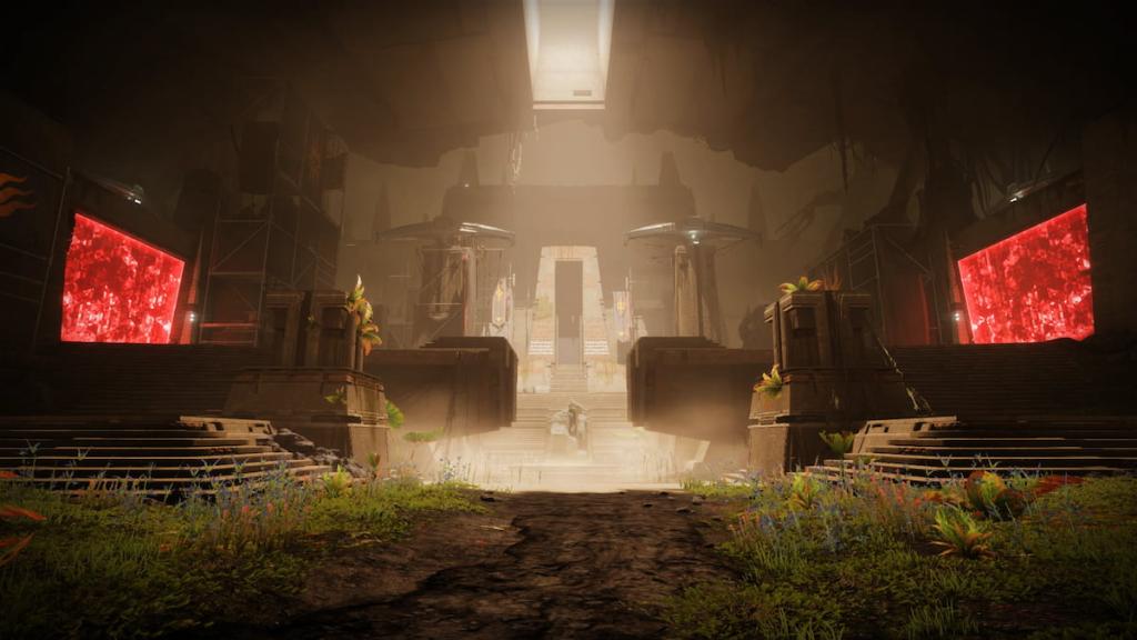 The interior of the Praxic Temple in the Equilibrium dungeon in Destiny 2.