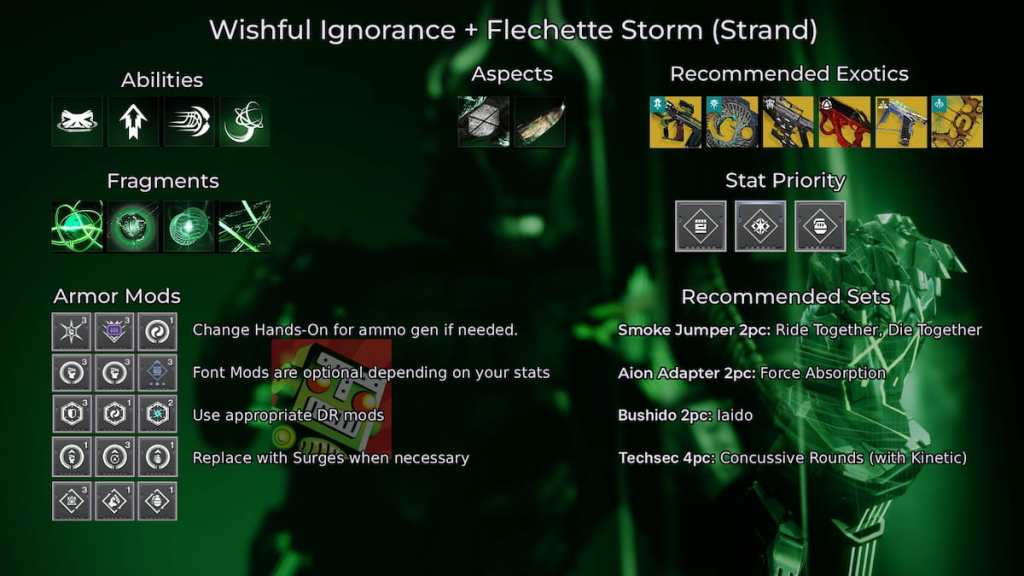 A Destiny 2 Titan build for Renegades using Flechette Storm and Wishful Ignorance.