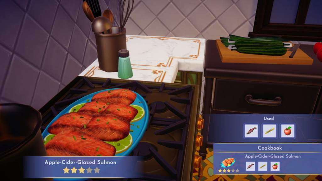 Cooked salmon in disney dreamlight valley