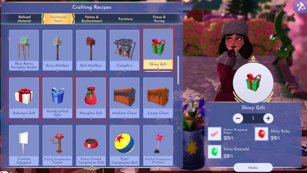 Crafting gifts in disney dreamlight valley