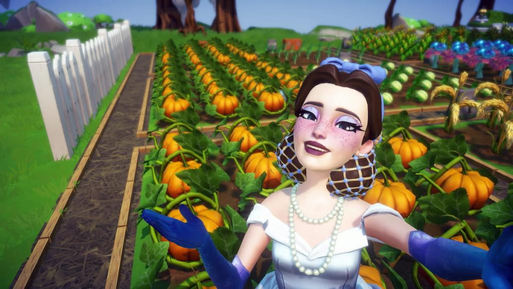 field of pumpkins in disney dreamlight valley
