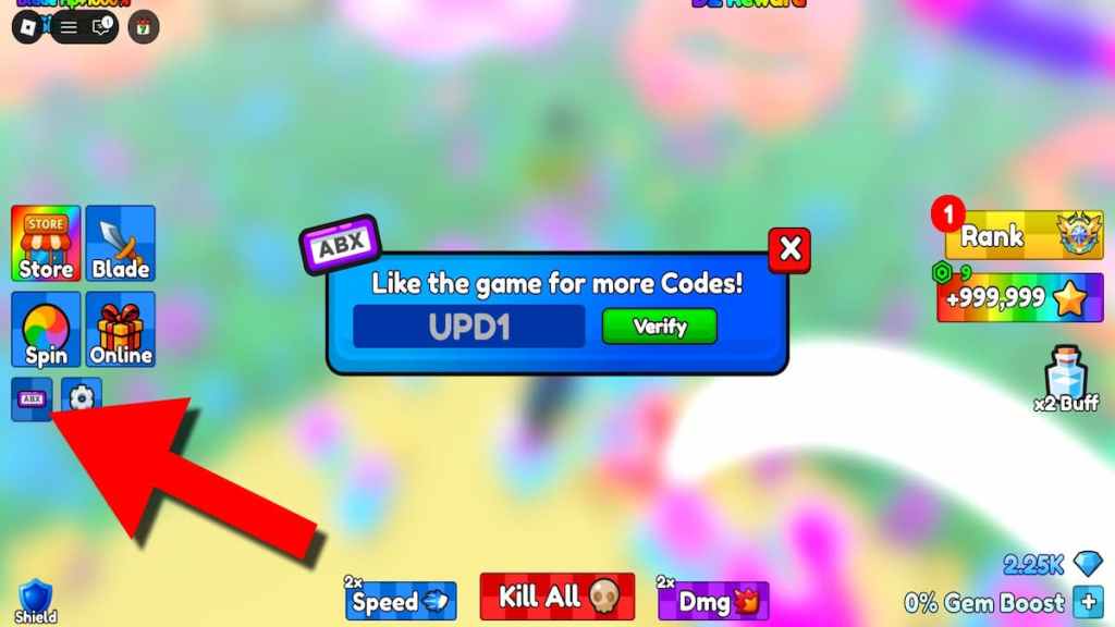 How to redeem codes in Blade Battle.