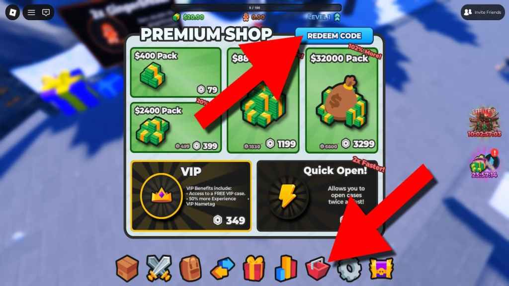 How to redeem codes in Case Paradise.