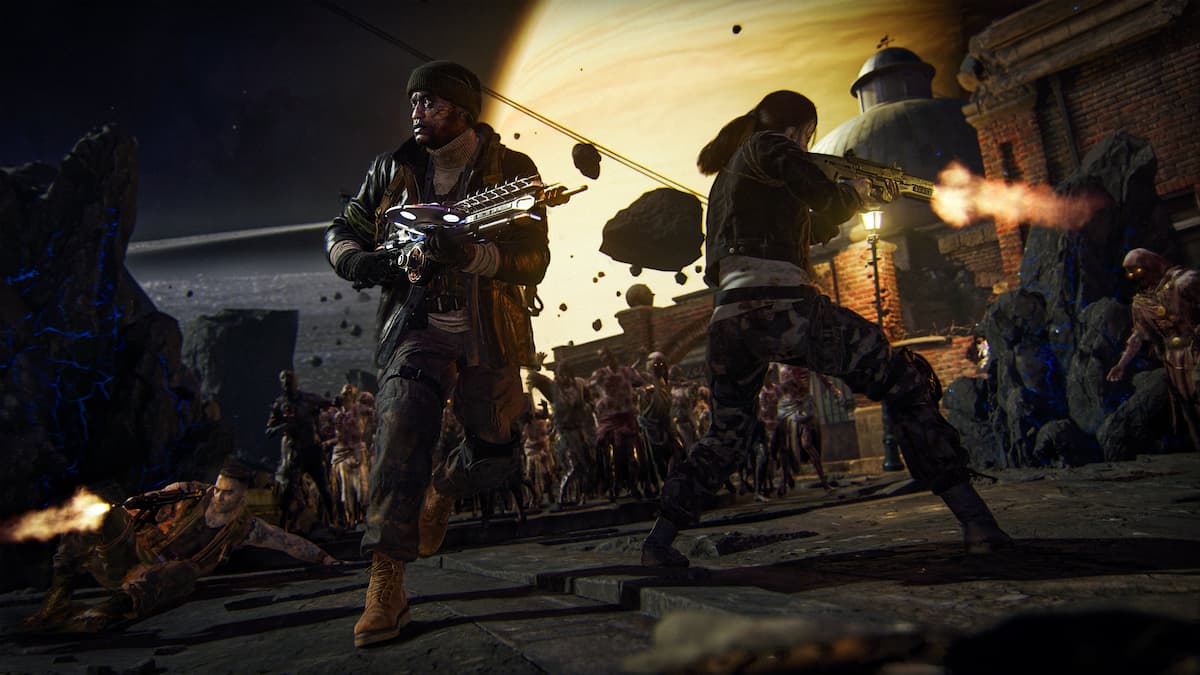 Players fighting zombies in Black Ops 7 Zombies