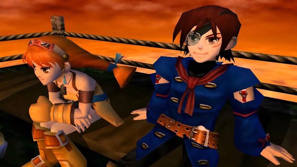 Vyse and Aika in Skies of Arcadai