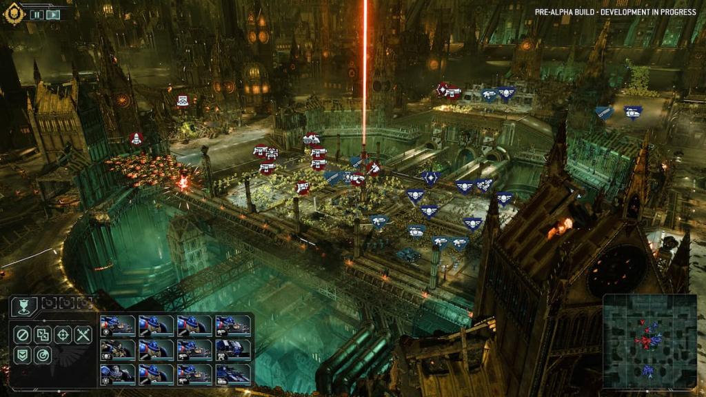 A battle in a hive city in Total War: Warhammer 40K. 