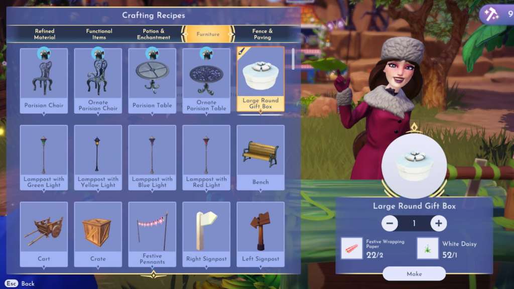 Crafting present in disney dreamlight valley