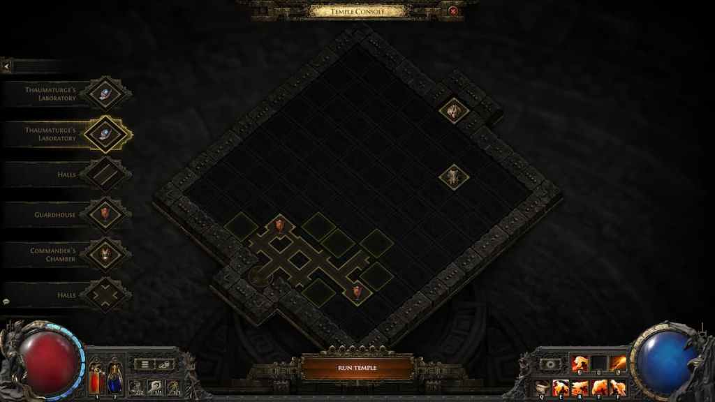 The Vaal Temple's layout in Path of Exile 2. 
