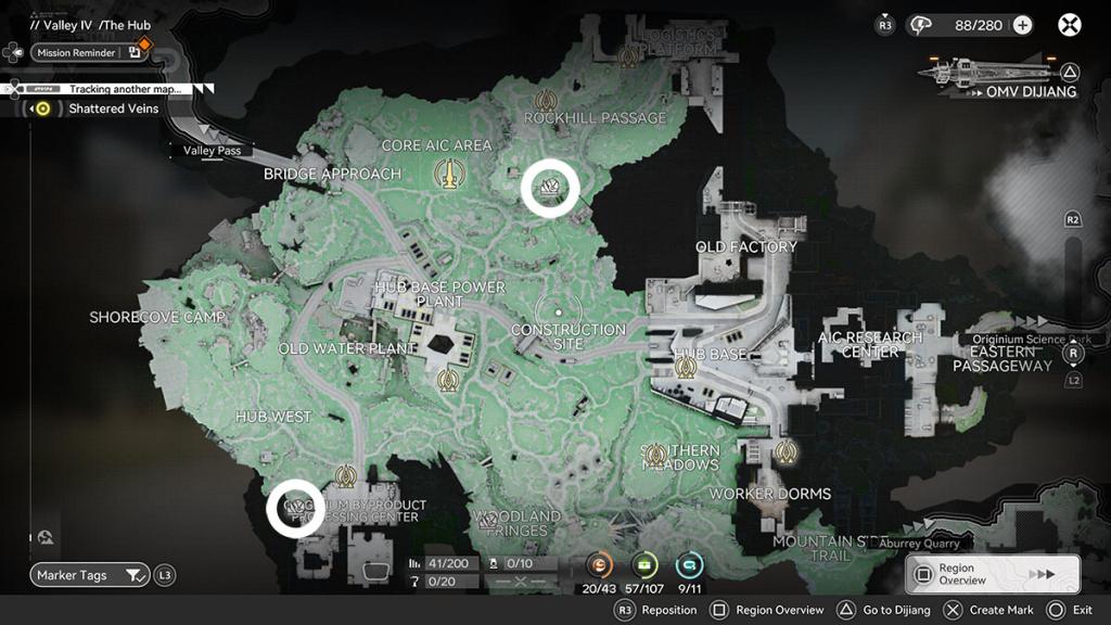 All Kalkonyx locations in The Hub.