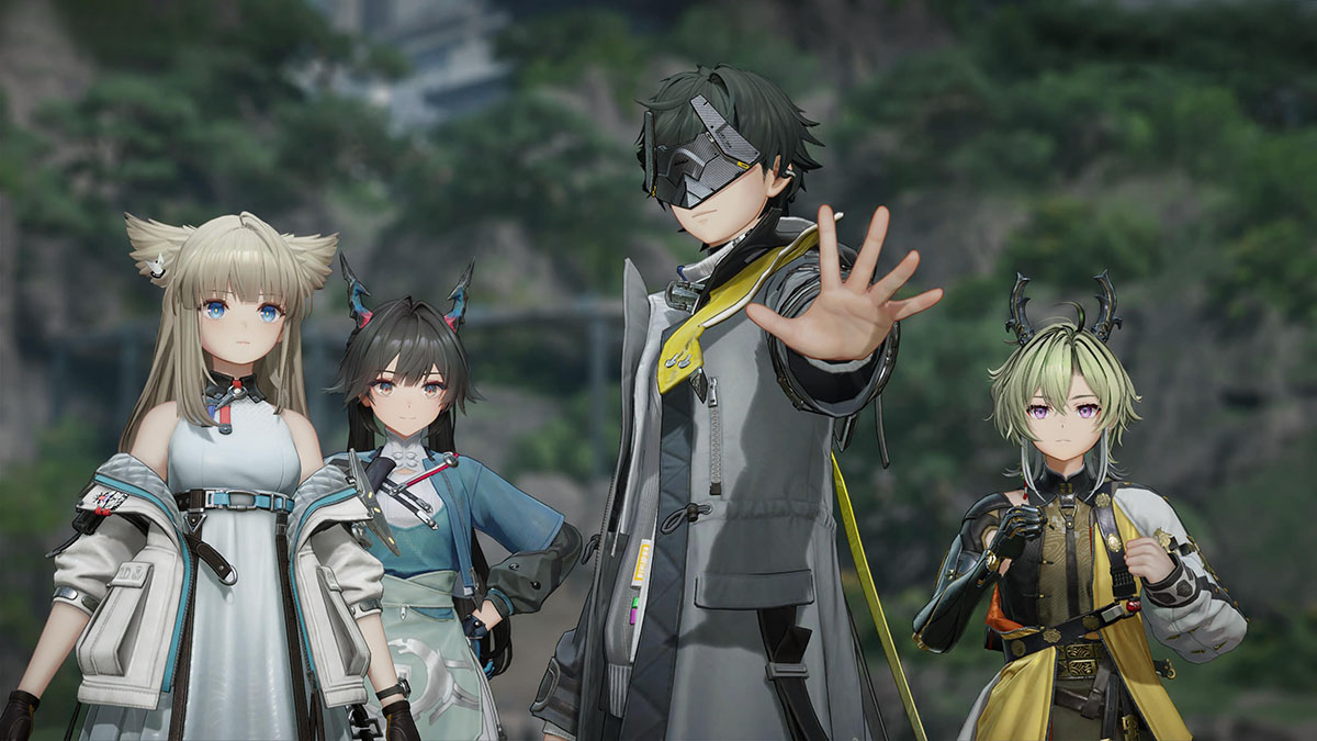 The Endministrator, Perlica, Chen Qianyu, and Lifeng, as seen in Arknights Endfield.