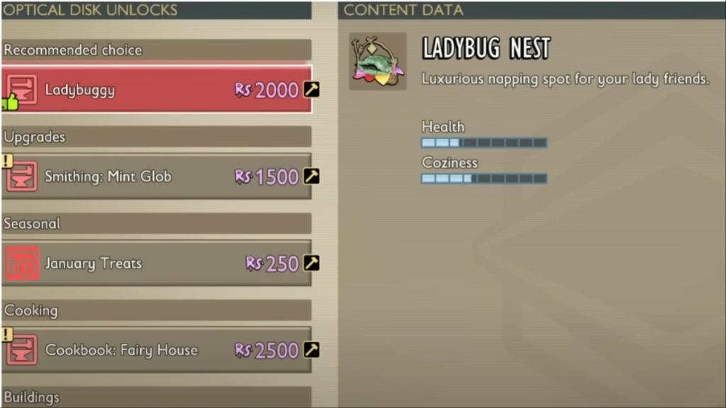 Ladybug nest recipe
