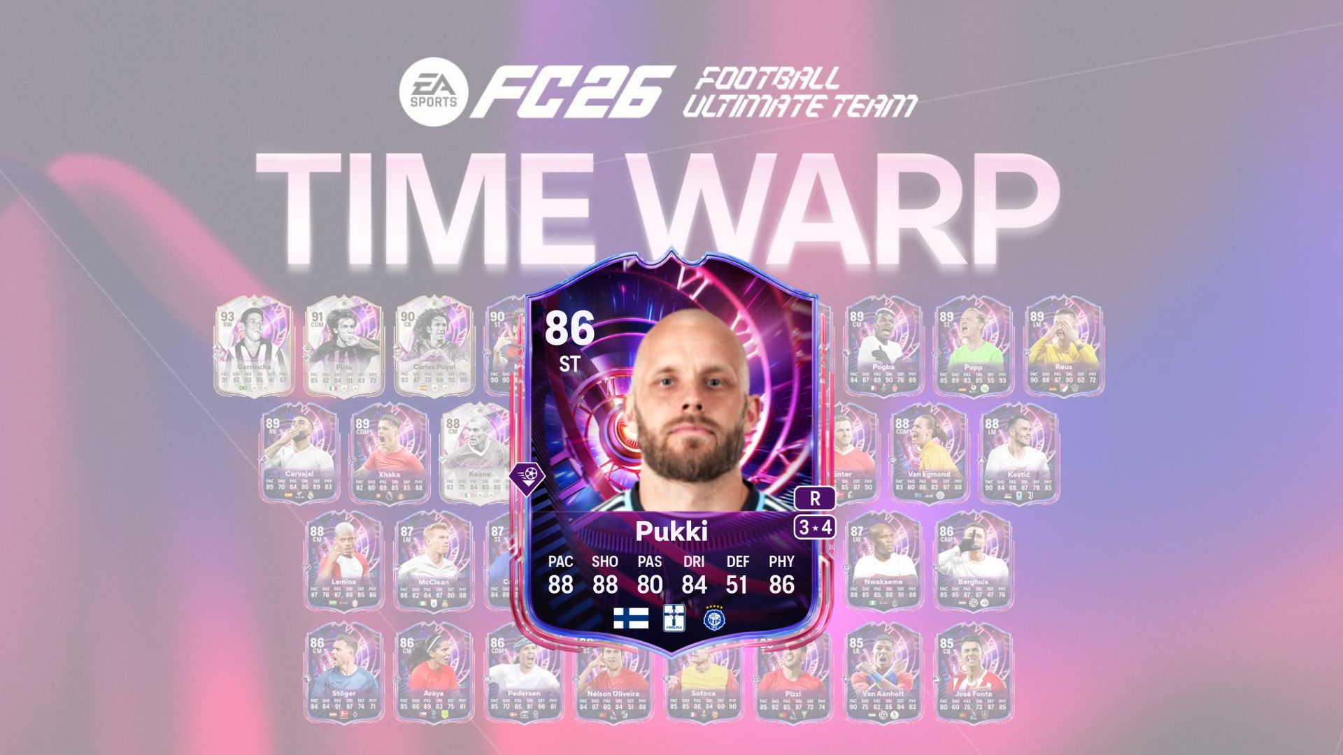 Teemu Pukki Time Warp card in FC 26 Ultimate Team