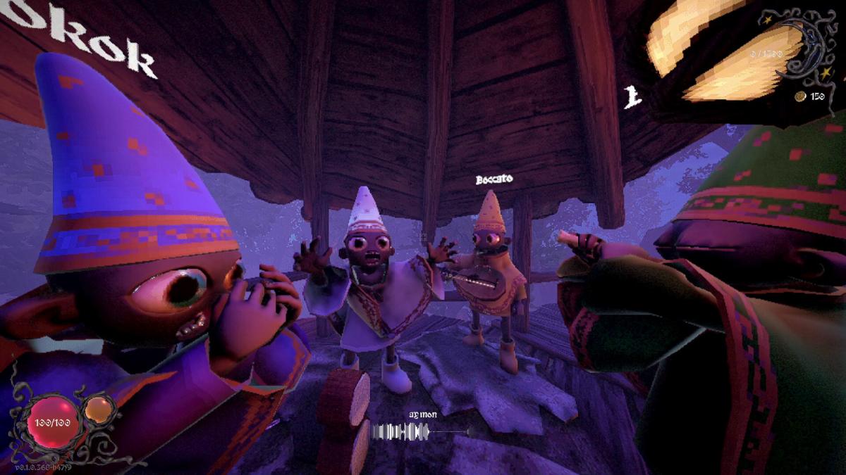 Four wizards standing together in a YAPYAP lobby