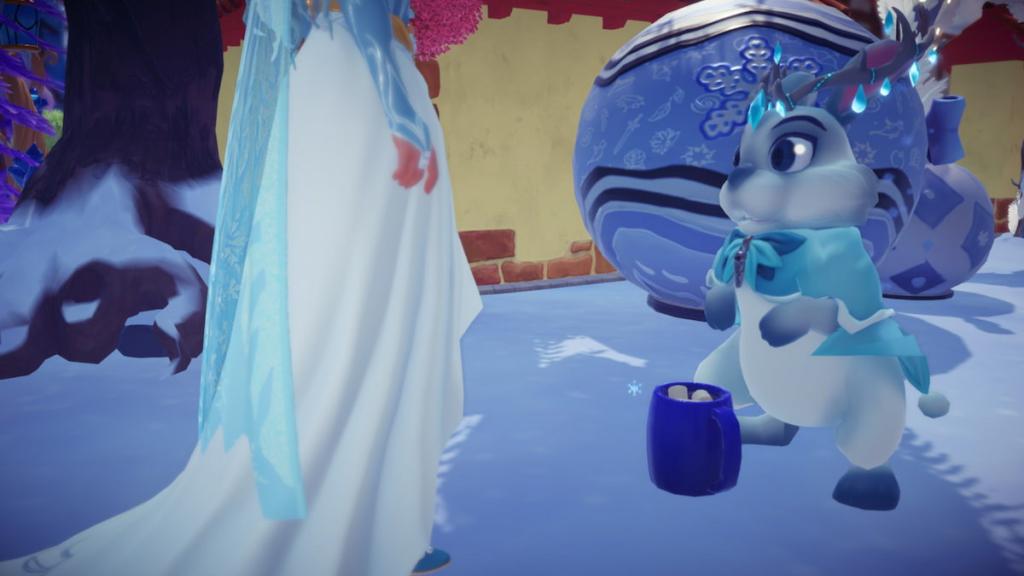 Feeding rabbit blue cocoa in disney dreamlight valley