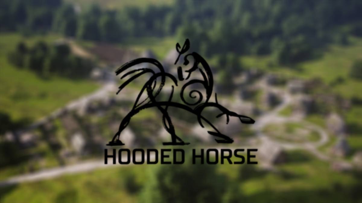 Hooded Horse publisher logo and Manor Lords in the background.