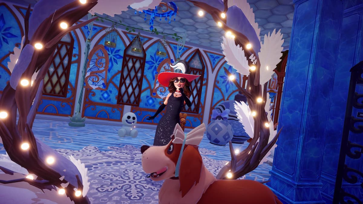 Standing in front of snowman in disney dreamlight valley