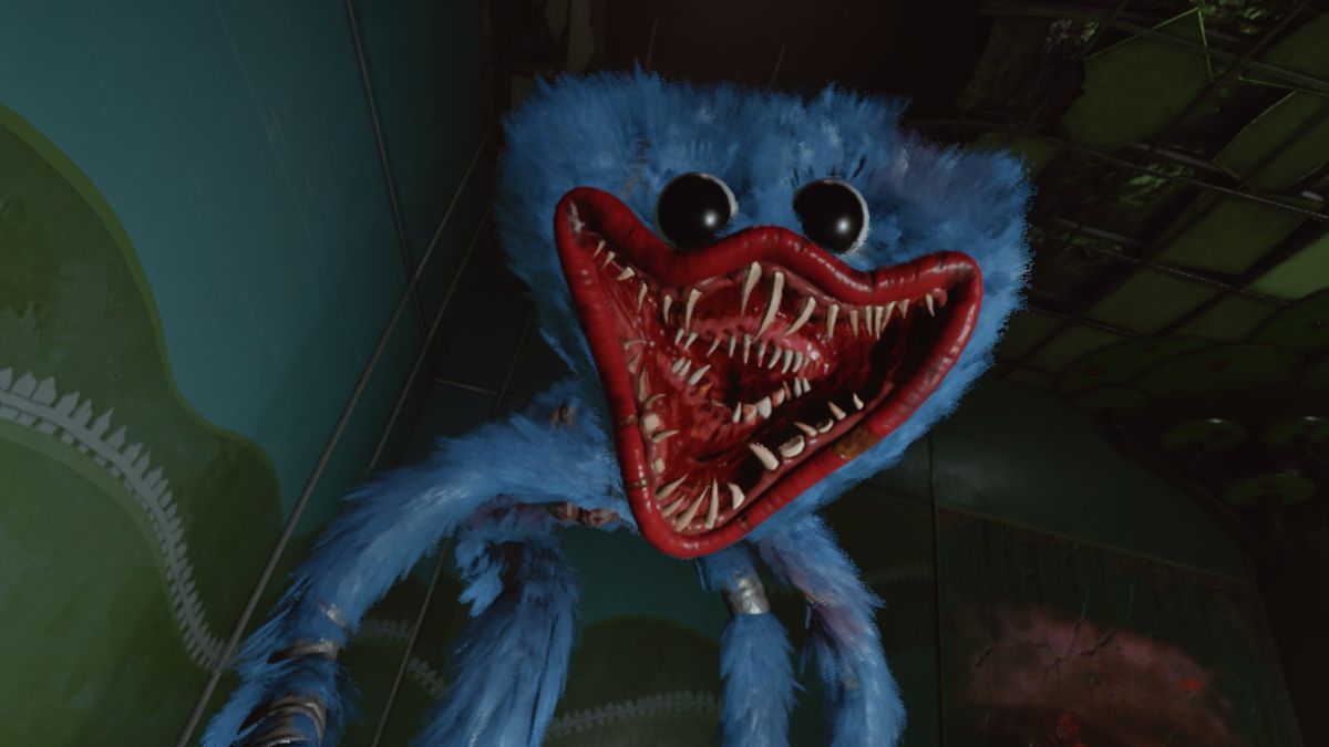 A screaming Huggy Wuggy
