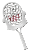 A white tennis racket in the shape of a ghost from Mario Tennis Fever.
