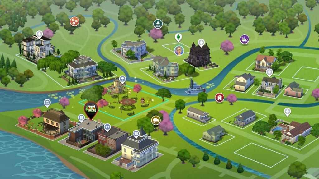 Blue velvet club map location marked in the sims 4