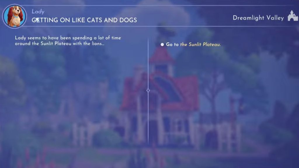 getting on like cats and dogs quest in disney dreamlight valley