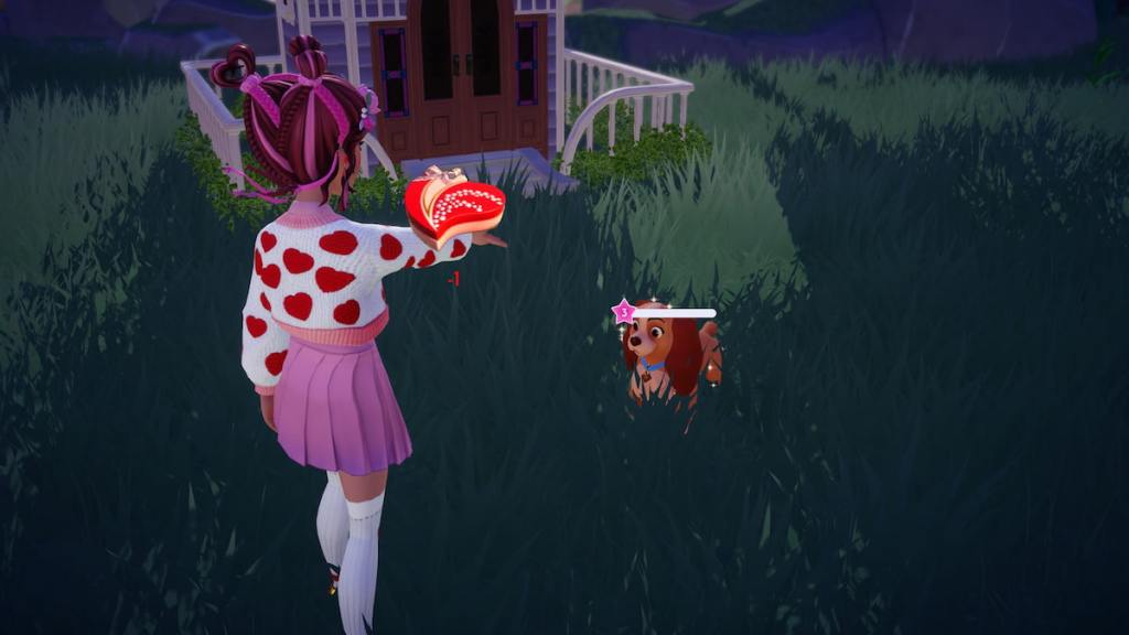 Giving lady chocolate in disney dreamlight valley