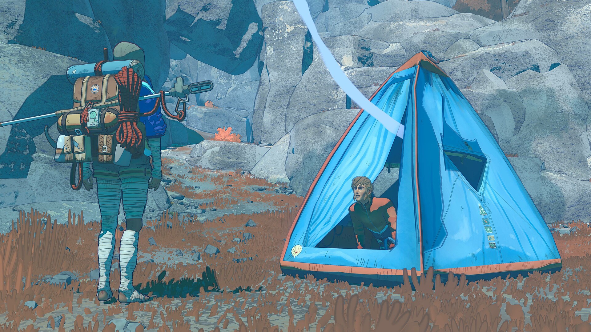 Aava near the tent in Cairn