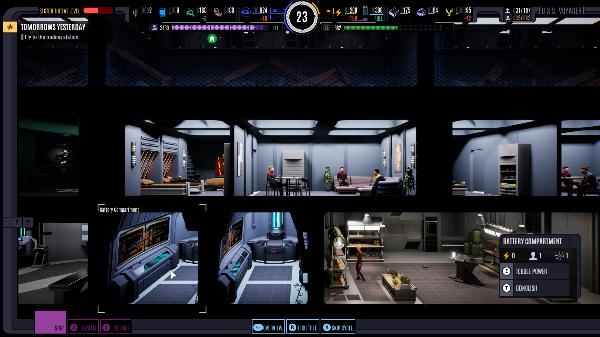 Room on the ship in Star Trek Voyager