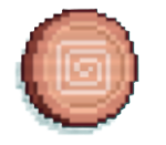 A pink coin from RACCOIN with a swirl icon in it