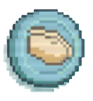 A blue coin with a peanut-looking shape in the middle