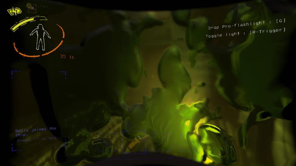 Green goo obscuring the screen