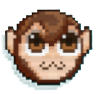 A coin in the shape of a brown monkey head