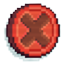 A red coin with a giant X on it, the Multicoin in RACCOIN