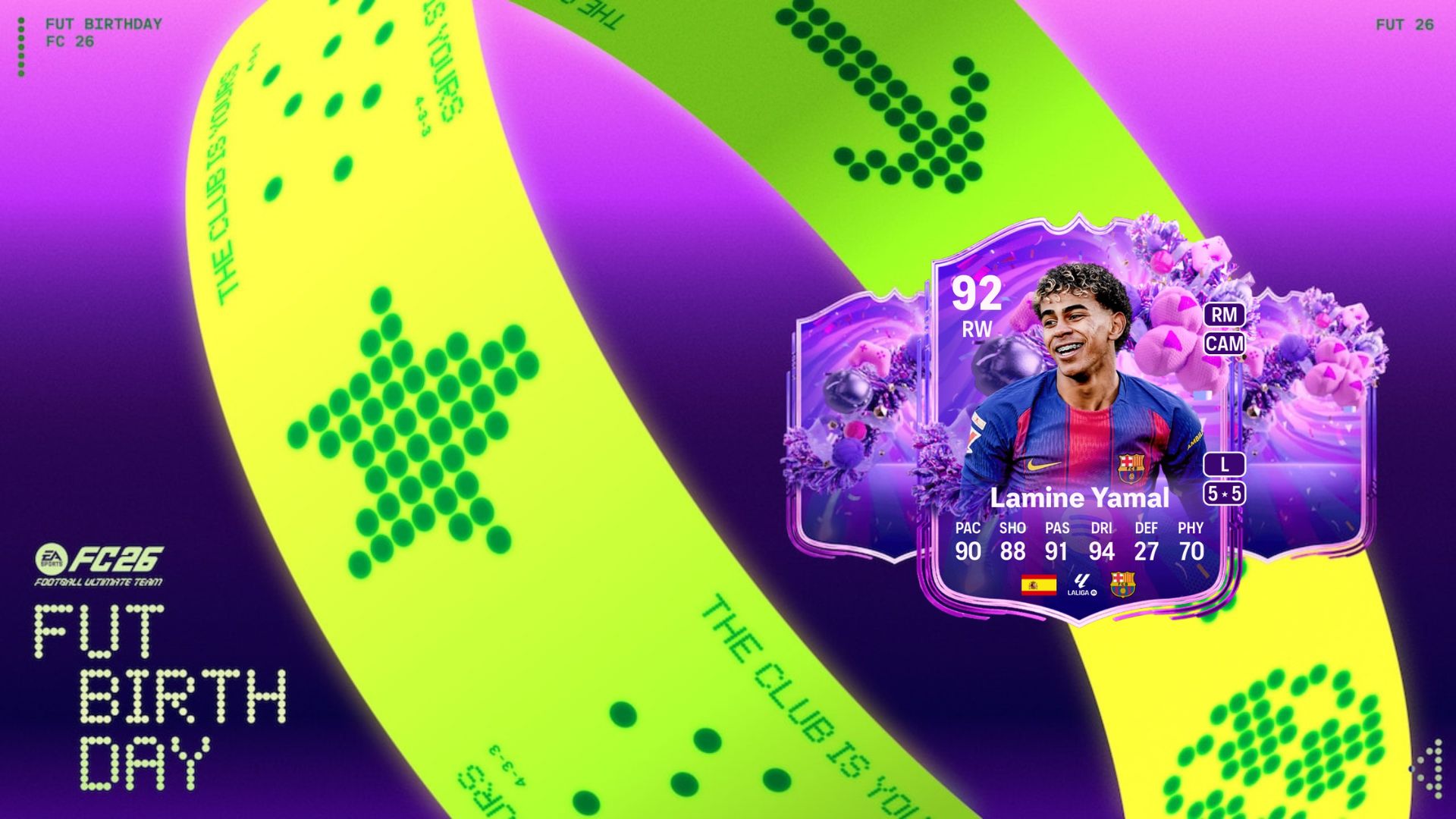 Lamine Yamal FUT Birthday card in FC 26