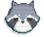 A coin shaped like a Raccoon head