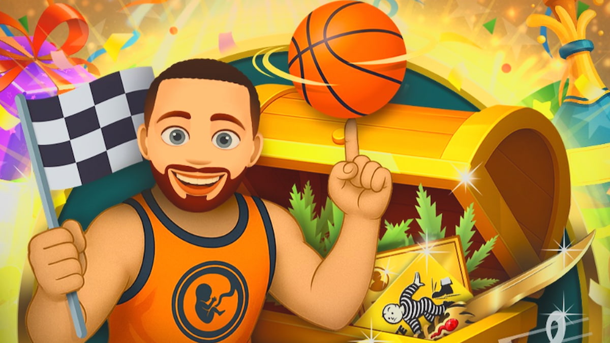 Player balancing basketball on their finger in bitlife