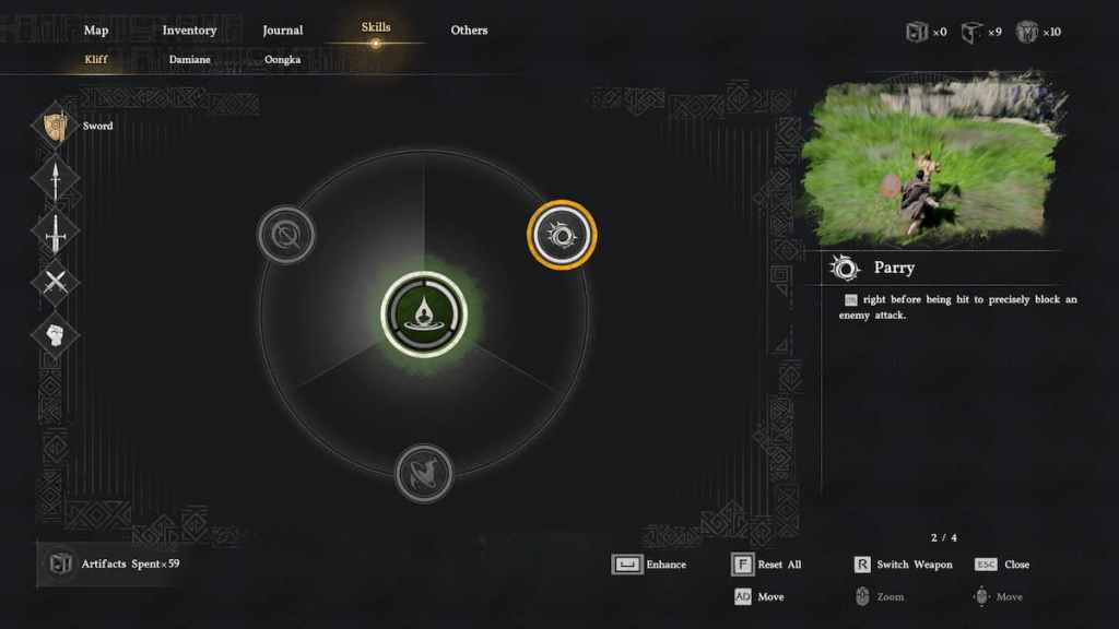Parry skill in the Keen Senses group in Crimson Desert. 