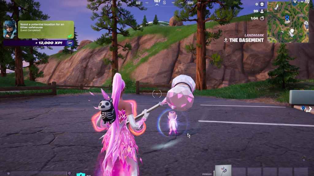 Standing in parking lot at elites safehouse in fortnite