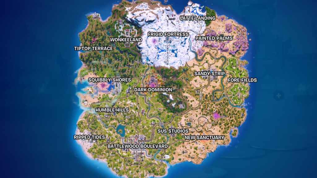 Fortnite chapter 7, season 2 map