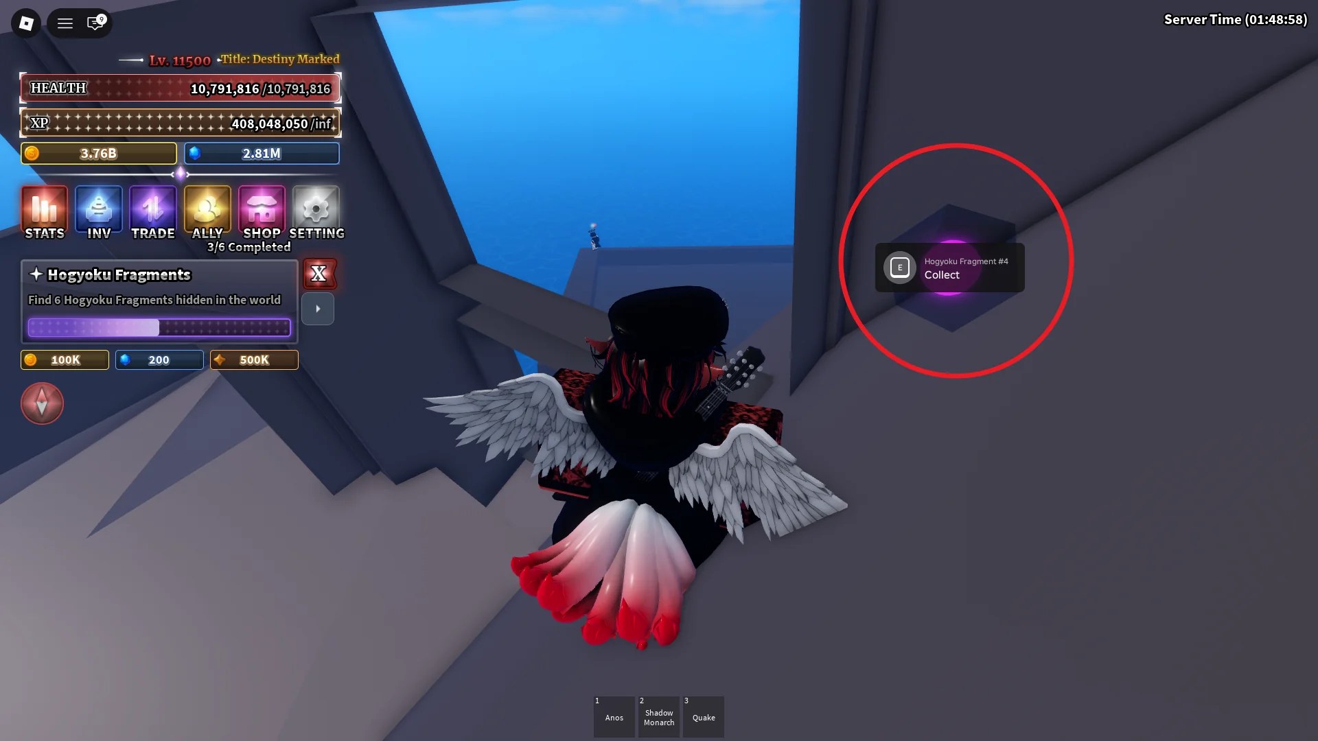 Location of the Hogyoku Fragment #4 on Shinjuku Island, needed for the Hogyoku Quest in the Sailor Piece Roblox experience.
