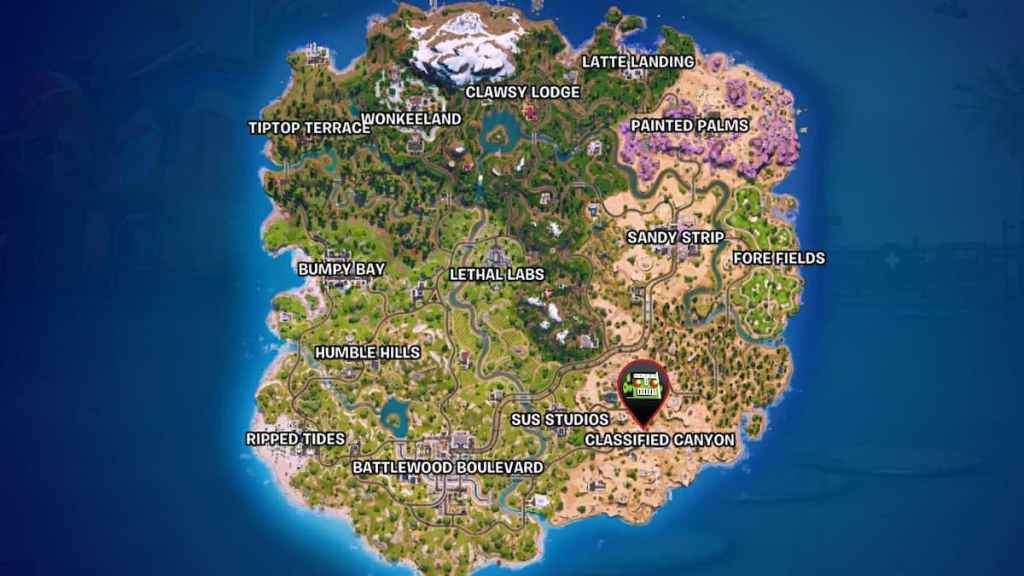 Hope's map location in fortnite