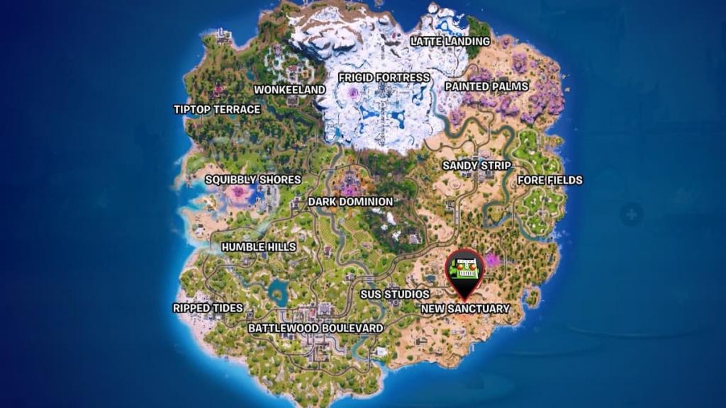 Rift rifle map location marked in fortnite