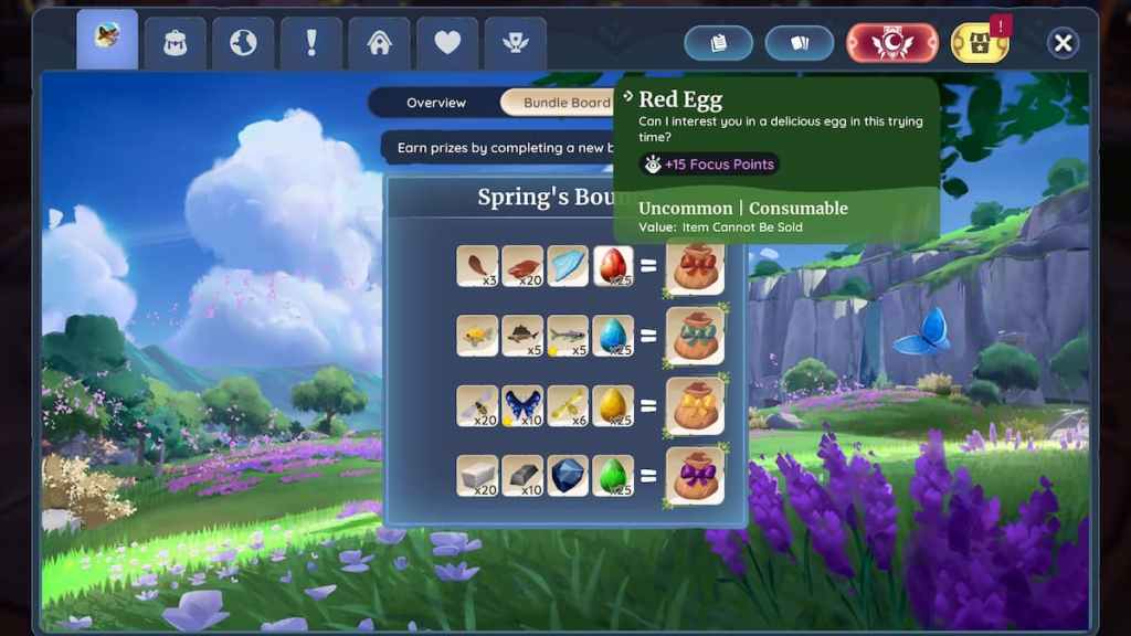 Red egg bundle in palia