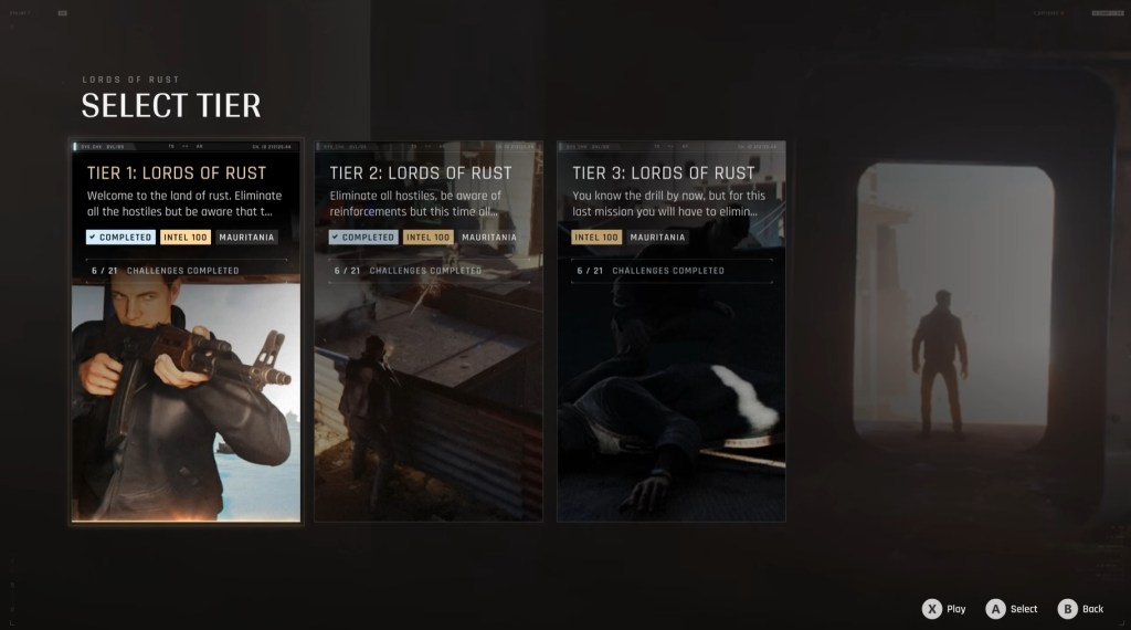 The Tac Sim mission page in 007 First Light