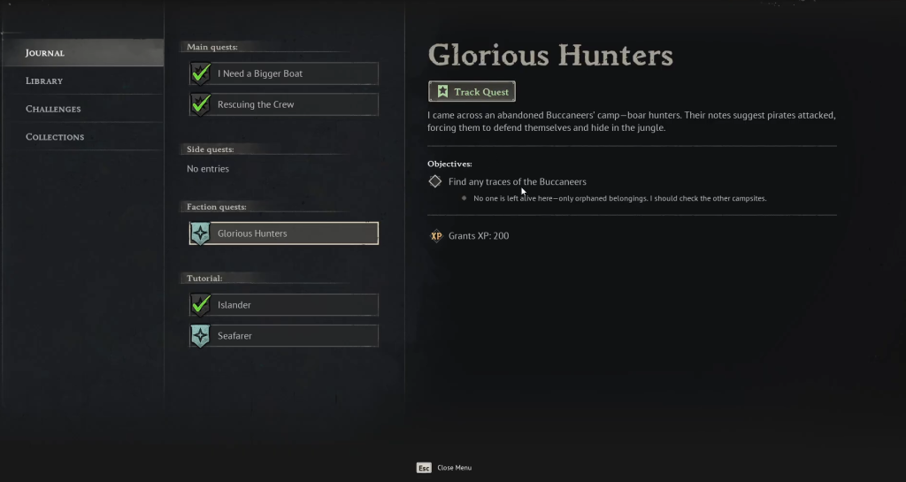 Glorious Hunters quest in Windrose