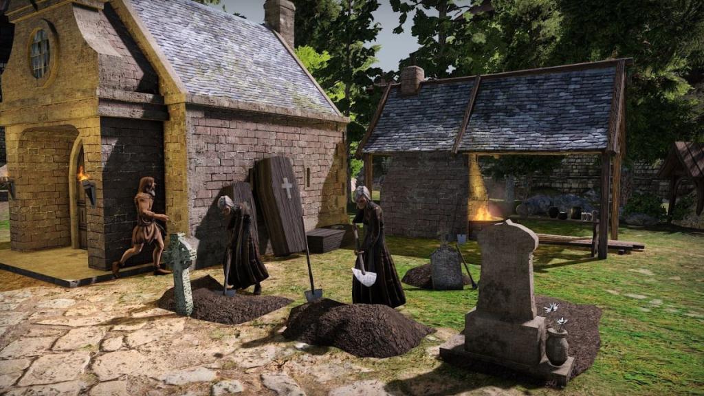 A pair of gravediggers working in The Guild 3.