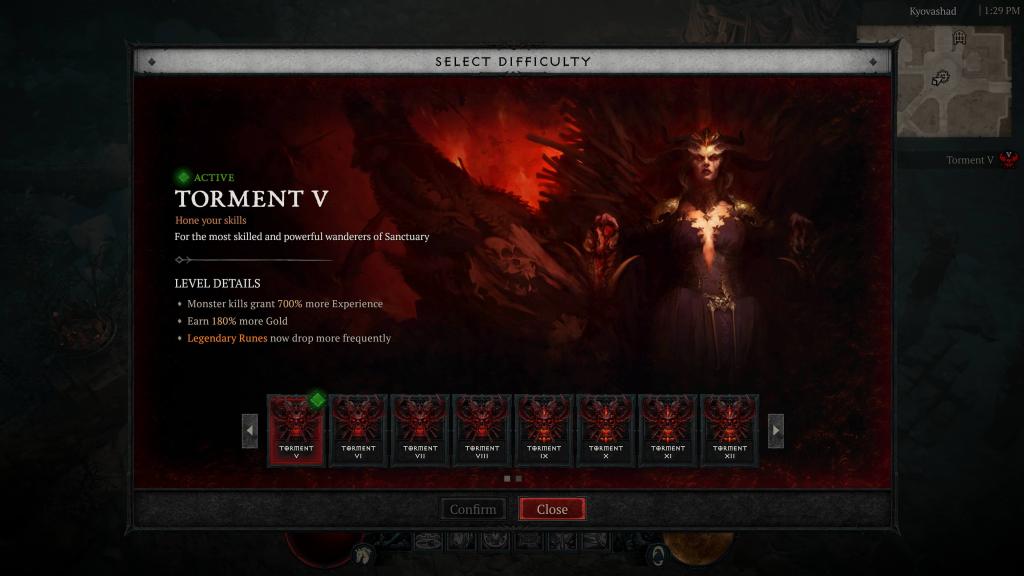 Torment difficulties in Diablo 4
