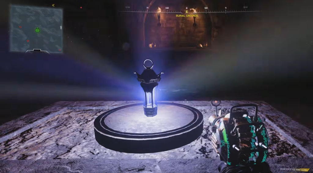 Lantern placed at the Burial Grounds room