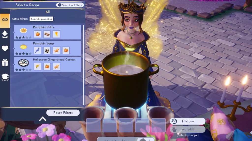Cooking with pumpkin in disney dreamlight valley