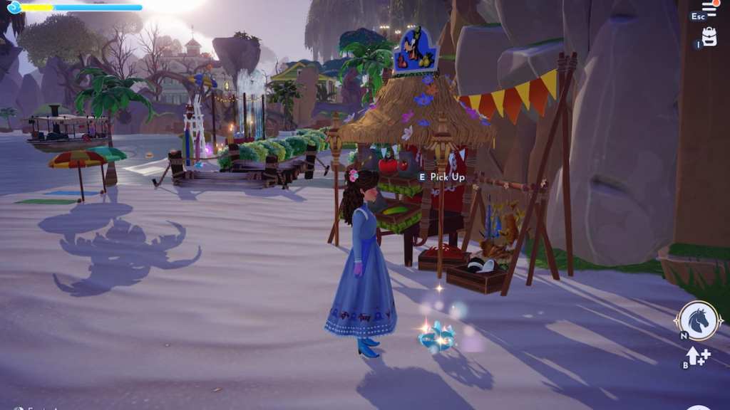 Glowing algae on beach in disney dreamlight valley